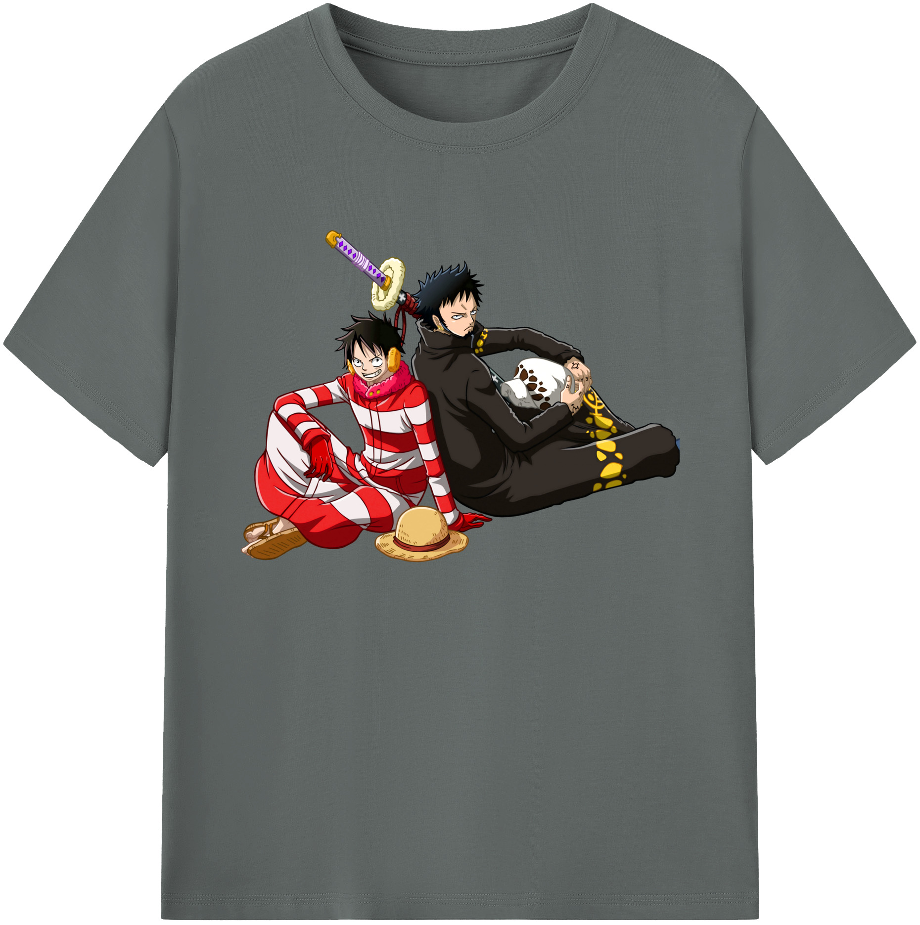 ワンピース モンキー・D・ルフィ ONE PIECE Monkey D. Luffy 綿100％ メンズ半袖Tシャツ｜肌触りやわらか＆通気性